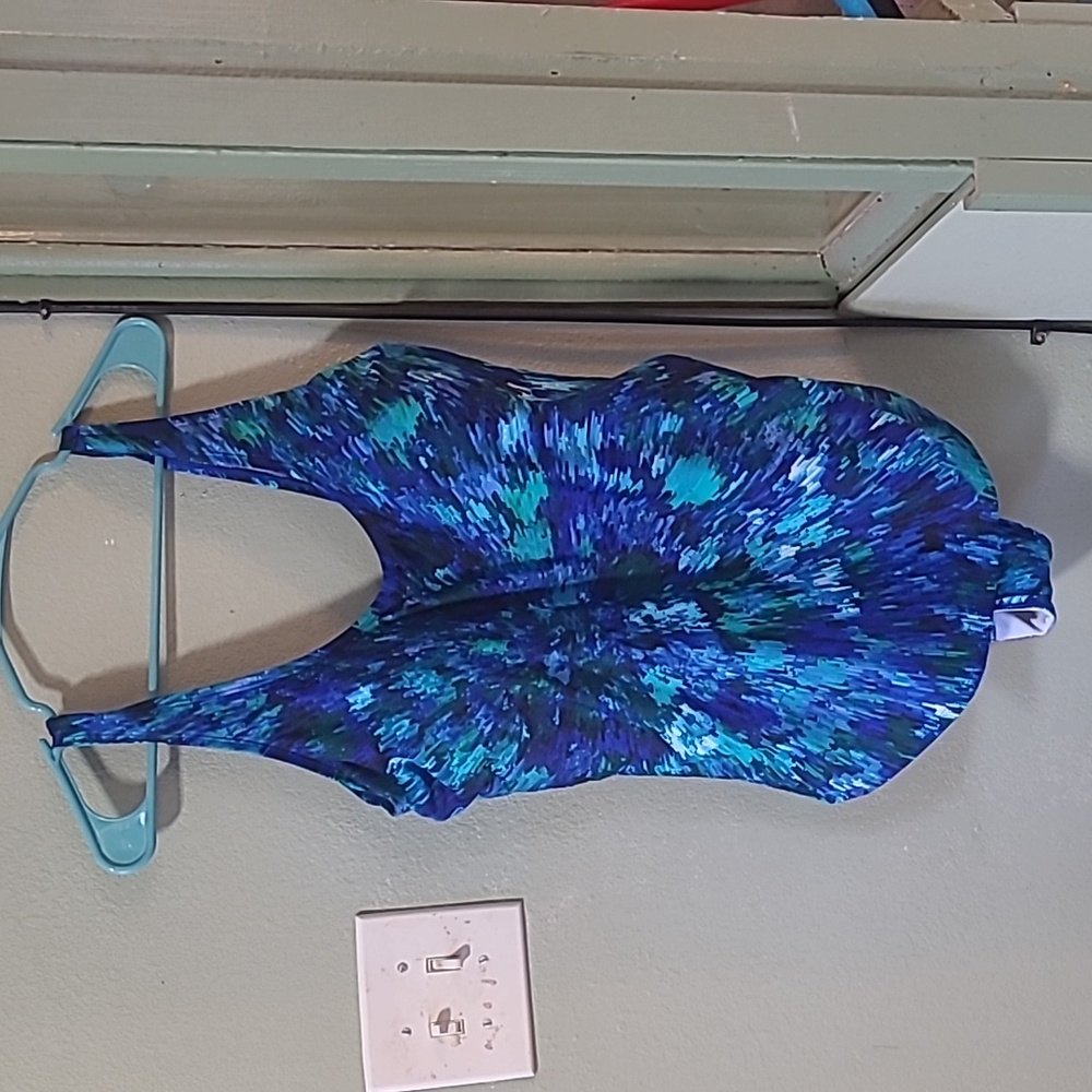 Watercolor blue size 20 swimsuit, NWOT
